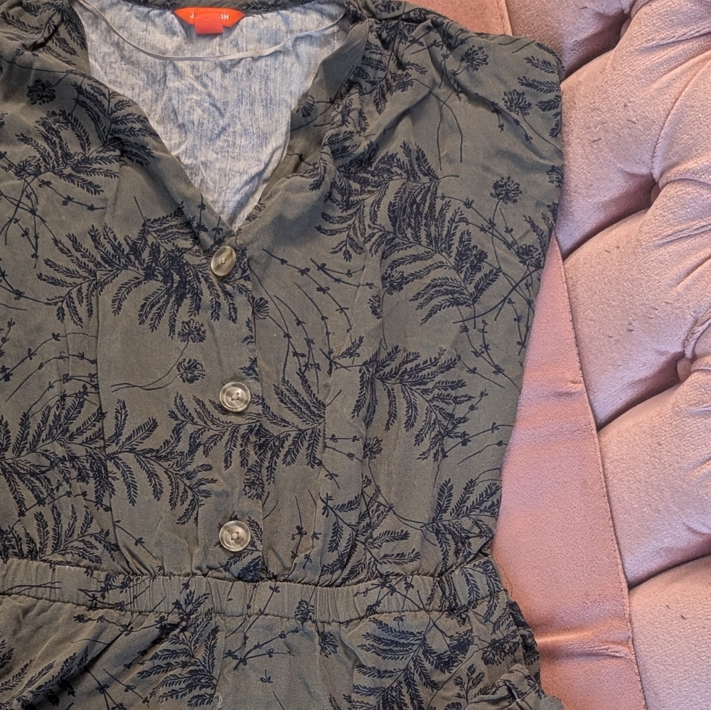 Olive Green Printed Jumpsuit - Women's M - Picture 3 of 8